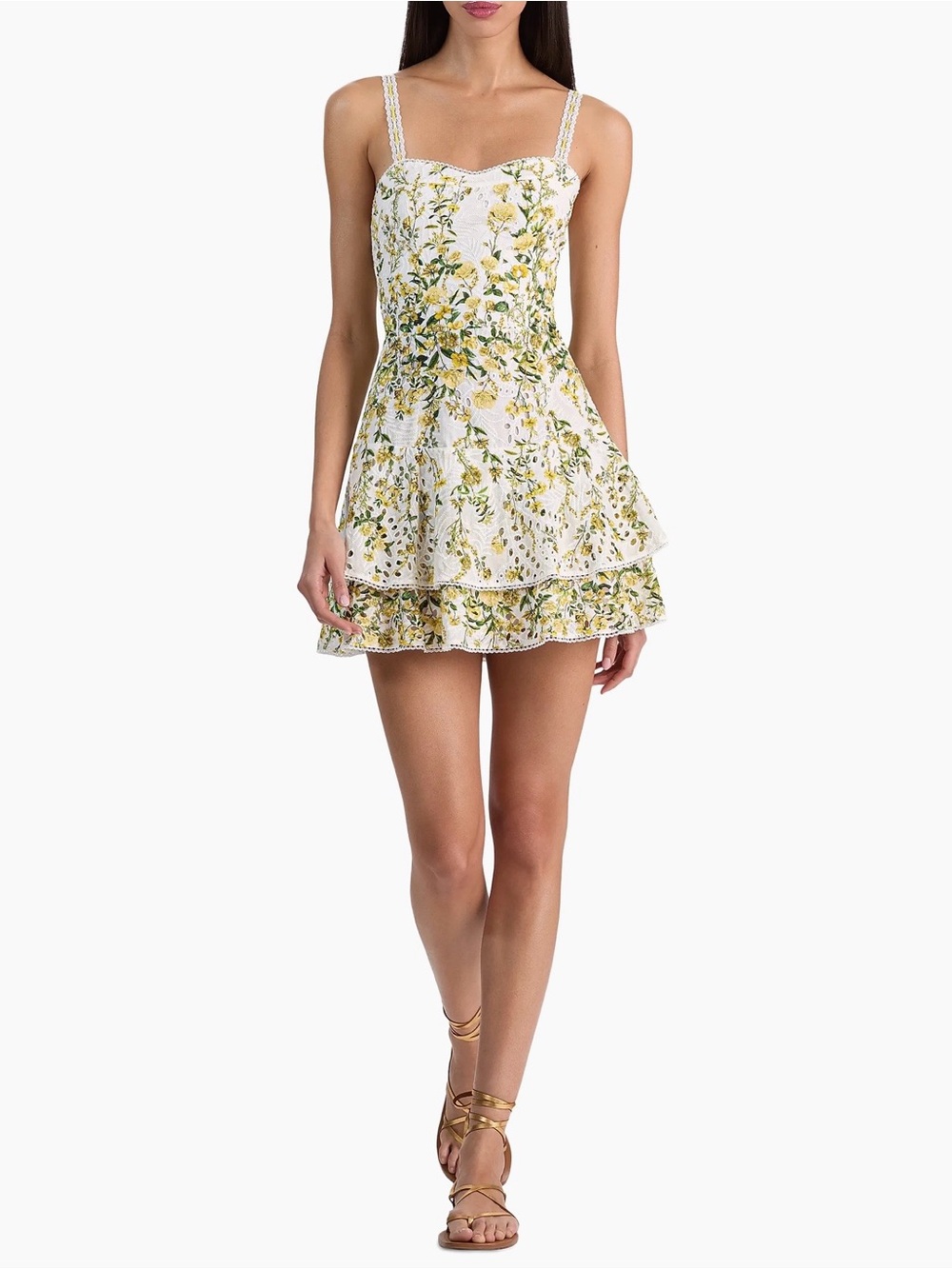 ALICE + OLIVIA
Meredith Floral Cotton Tiered Minidress
